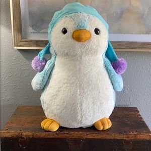 Aurora 2015 Penguin Sparkly Teal Winter Hat Plush
